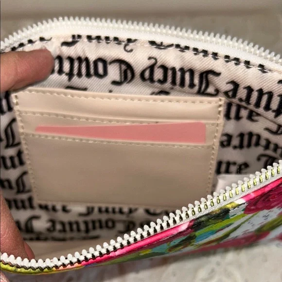 Juicy Couture Rose Print Clutch - Pink and Green - Picture 9 of 14